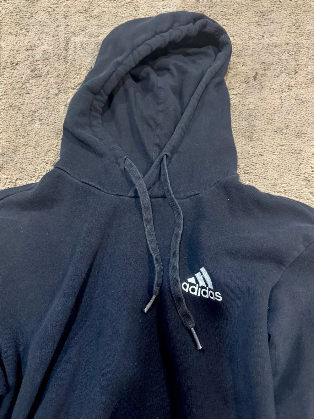 Adidas Hoodie Youth XL Black Pullover Sweatshirt Fits Adult Small‎